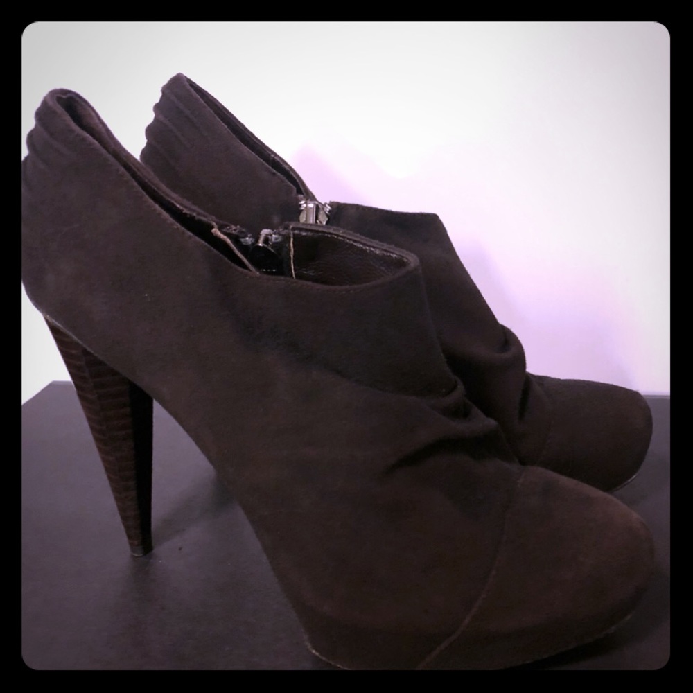 Sexy Brown Velvet Angel Ankle Booties